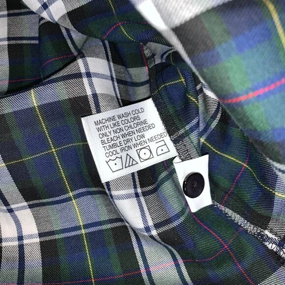 Orvis Women's Dark Green Plaid Button-Up Long-Sleeve Collar Shirt Size: 4 - Picture 8 of 12